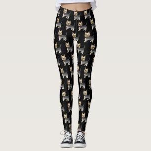Blue and Gold Yorkshire Terrier Dog Muster Leggings