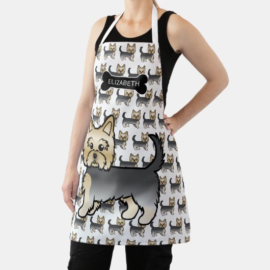 Blue and Gold Yorkshire Terrier Niedliche Hunde & Schürze (InSitu)