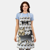 Blue and Gold Yorkshire Terrier Niedliche Hunde & Schürze (Getragen)