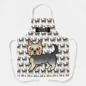 Blue and Gold Yorkshire Terrier Niedliche Hunde & Schürze (Vorderseite)