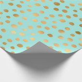 Blue and Golden Polka Dots Geschenkpapier (Ecke)