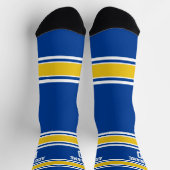 Blue and Golden Yellow Sport Jersey - Name Number Socken (Oben)
