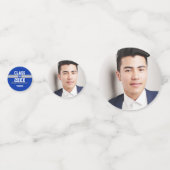 Blue and Gray Abschluss Foto Herzlichen Glückwunsc Konfetti (Vorderseiten)