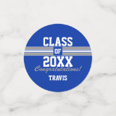 Blue and Gray Abschluss Foto Herzlichen Glückwunsc Konfetti (Klein Vorderseite)