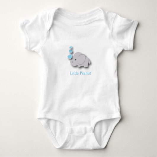 Blue and Gray Baby Elephant 🐘 - Little Peanut Baby Strampler (Vorderseite)