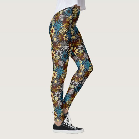 Blue and Gray Daisies Leggings (Rechts)