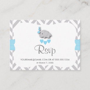 Blue and Gray Elephant Baby Shooter - UAWG Email Begleitkarte