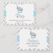 Blue and Gray Elephant Baby Shower - UAWG Email Begleitkarte (Vorne/Hinten)