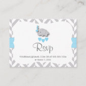 Blue and Gray Elephant Baby Shower - UAWG Email Begleitkarte (Vorderseite)