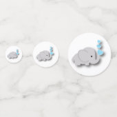 Blue and Gray Elephant 🐘 | Babydusche Konfetti (Vorderseiten)