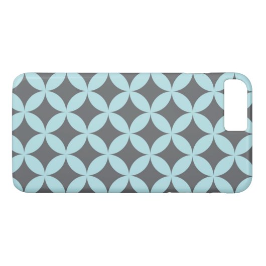 Blue and Gray Gemustert iPhone Case (Rückseite (Horizontal))
