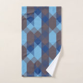 Blue and Gray geometric Badhandtuch Set (Handtuch)