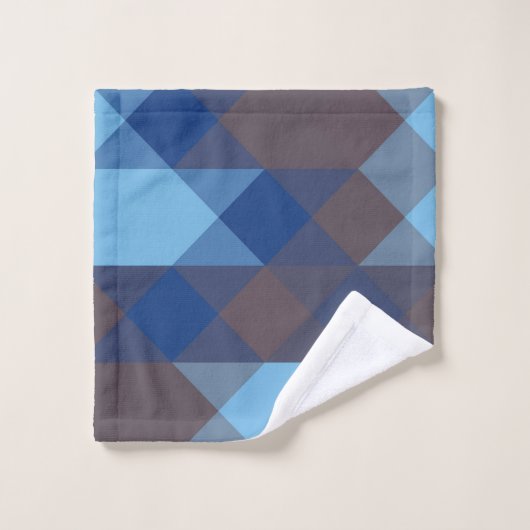 Blue and Gray geometric Badhandtuch Set (Waschlappen)