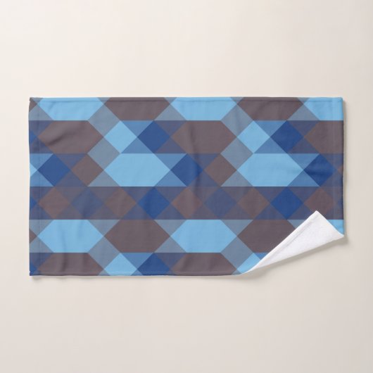 Blue and Gray geometric Badhandtuch Set (Handtuch)