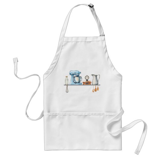 Blue and Gray Kitchen Utensils Schürze (Vorne)