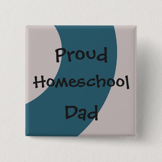 Blue and Gray Proud Homeschool Vater Button (Vorderseite)
