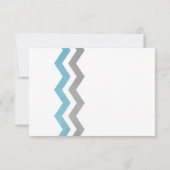 Blue and Gray Zig Zag Wedding RSVP Karte (Rückseite)