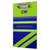 Blue and green add name initials office klemmbrett (Links)