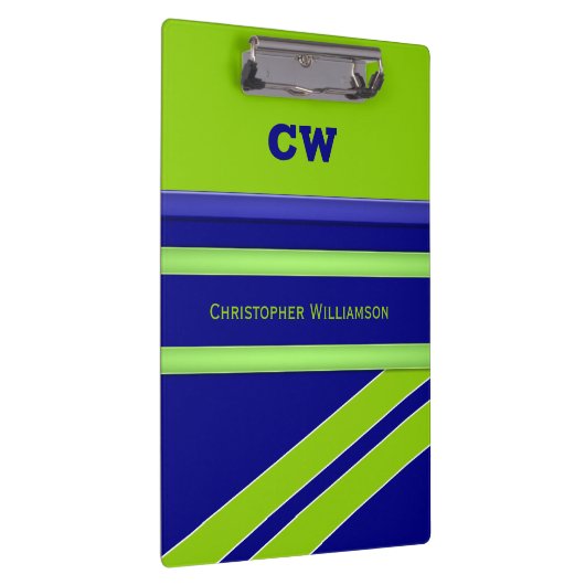 Blue and green add name initials office klemmbrett (Rechts)