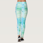 Blue and Green Artsy Swirls Leggings (Rückseite)