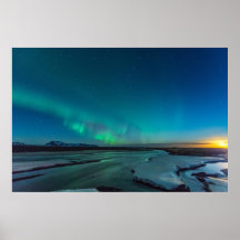 Blue and Green Aurora Borealis, Island