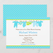 Blue and Green Baby Line Baby Dusche