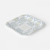 Blue and Green Bespoke Wedding Pappteller (Gewinkelt)