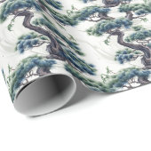 Blue and Green Bonsai - Geschenkpapier (Rolleneckpunkt)