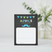 Blue and Green Chalkboard Baby Shower Ratschläge Hinweiskarte (Stehend Vorderseite)