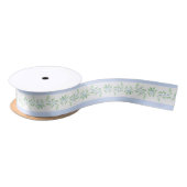 Blue and Green Christmas Holly Border Satinband (Spule)