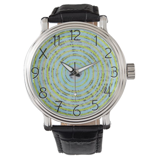 Blue and Green Circles eWatch Armbanduhr (Vorderseite)