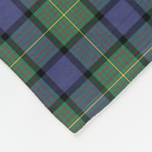 Blue and Green Clan Muir und Moore Scottish Tartan Fleecedecke