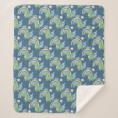 Blue and Green Dinosaur Baby Boy Sherpadecke (Vorderseite)
