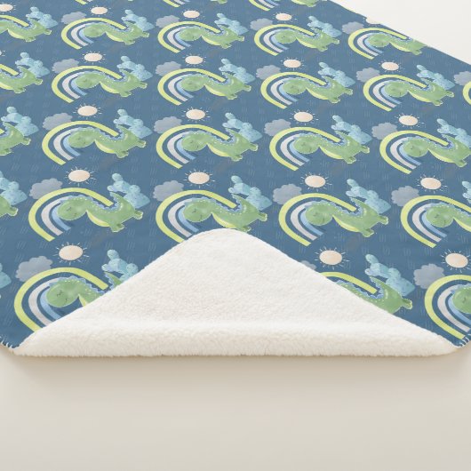 Blue and Green Dinosaur Baby Boy Sherpadecke (3/4)