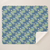 Blue and Green Dinosaur Baby Boy Sherpadecke (Vorderseite (Horizontal))
