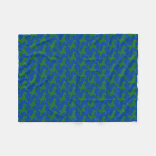 Blue and Green Dinosaurier Christmas Fleece Blanke