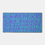 Blue and Green Doodle Desk Mat – Abstract Artistic Schreibtischunterlage (Vorderseite)