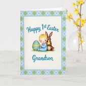 Blue And Green Easter Card Karte (Gelbe Blume)