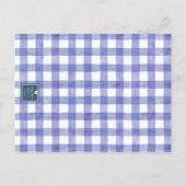 Blue and Green Gingham Golf Cart Valentine's Cards Postkarte (Rückseite)