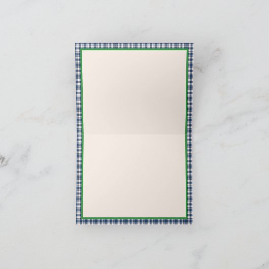 Blue and Green Gingham Plaid Tartan Monogram (Innenseite)