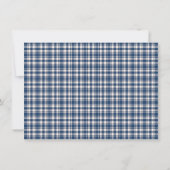 Blue and Green Gingham Plaid Tartan Monogram Mitteilungskarte (Rückseite)