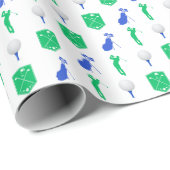Blue and Green Golf Icons Geschenkpapier (Rolleneckpunkt)