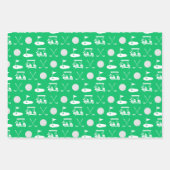 Blue and Green Golf Icons Geschenkpapier Set (Vorderseite 2)