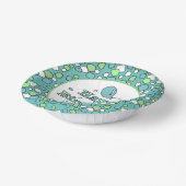 Blue and Green Happy Birthday Pappteller (Gewinkelt)