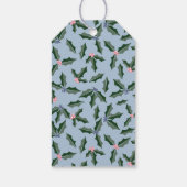 Blue and Green Holly Holiday Geschenkanhänger (Rückseite)