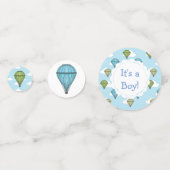 Blue and Green Hot Air Balloon Baby Dusche Konfetti (Vorderseiten)