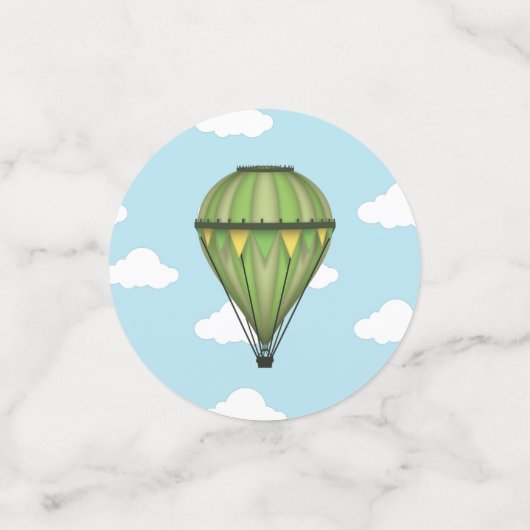 Blue and Green Hot Air Balloon Baby Dusche Konfetti (Klein Vorderseite)