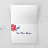 Blue and Green Hummingbird Editable Vielen Dank Karte (Innenseite)