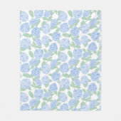 Blue and Green Hydrangea Floral Throw Blanket Fleecedecke (Vorderseite)