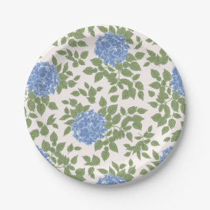 Blue and Green Hydrangea Florals Pappteller